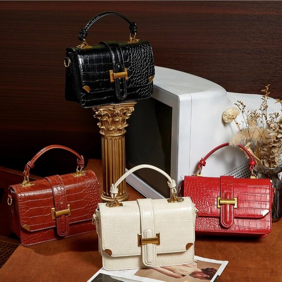 🆕 Women Black Small Classy Crossbody Bag Leather Satchel Purse Fashion Handbags - Picture 7 of 7